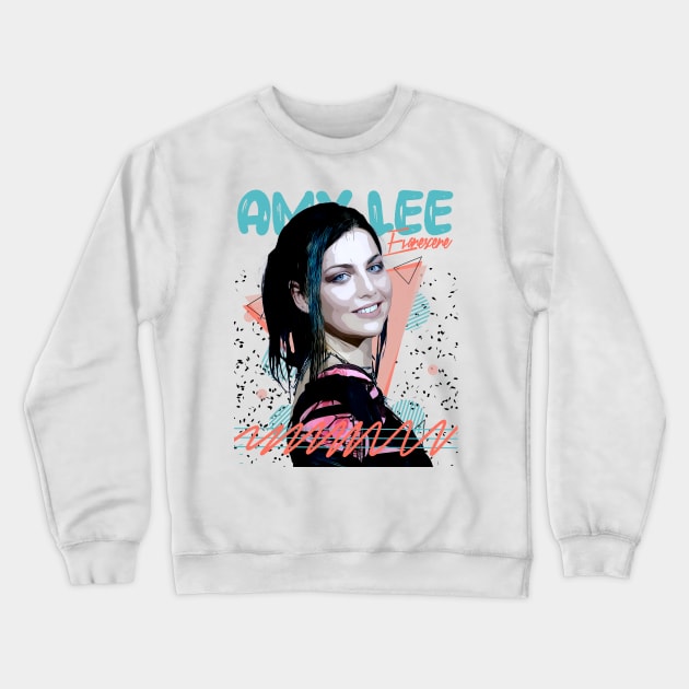 Retro Amy Lee Fan Art Design Crewneck Sweatshirt by Nandin Putri